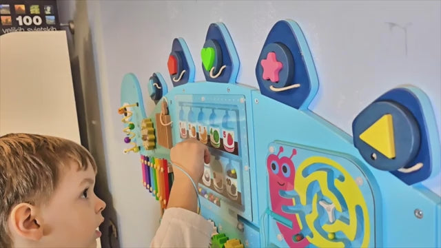 Puppy Activity Wall Busy Board Panels 12 Wall Activities Board, Montessori Sensory Wall Panel for Kids 3-12 Years