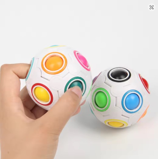 Magic Rainbow Puzzle Ball Cube Speed Ball Fun Stress Reliever Fidget Ball Toy