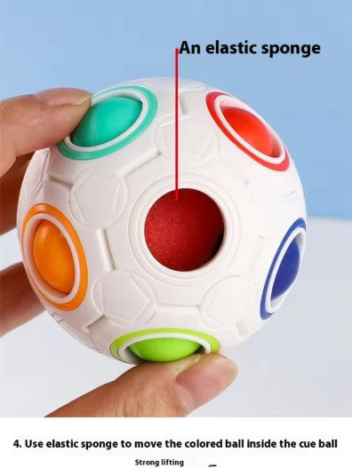 Magic Rainbow Puzzle Ball Cube Speed Ball Fun Stress Reliever Fidget Ball Toy