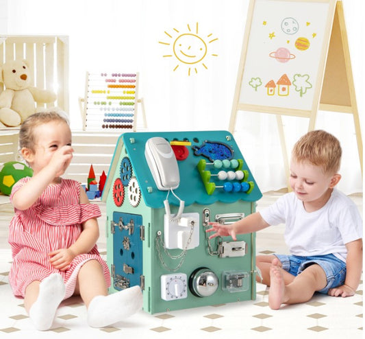 Montessori Play House with Sensory Games and Interior Storage Space Toys