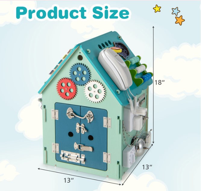 Montessori Play House with Sensory Games and Interior Storage Space Toys