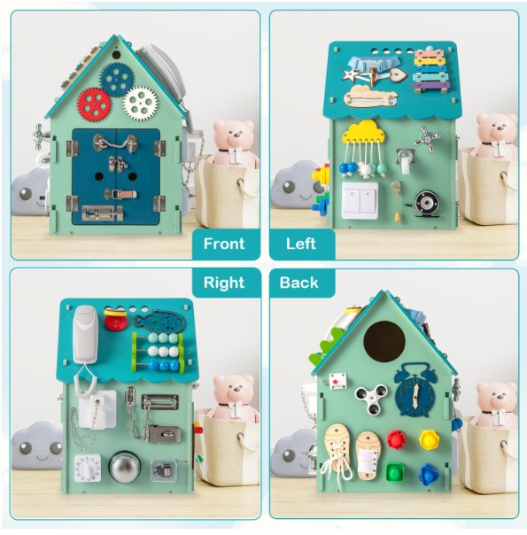 Montessori Play House with Sensory Games and Interior Storage Space Toys
